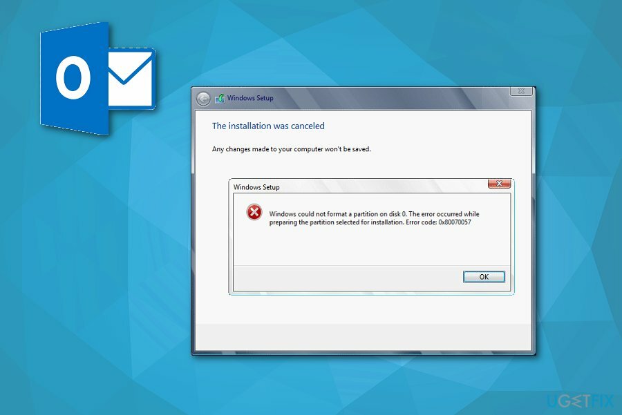 Correzione del codice di errore 0x80070057 durante l'installazione di MS Outlook