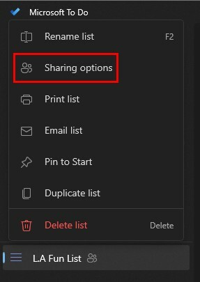 Compartilhar Lista Microsoft To-Do