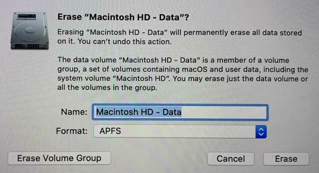 wis volume in macOS Catalina