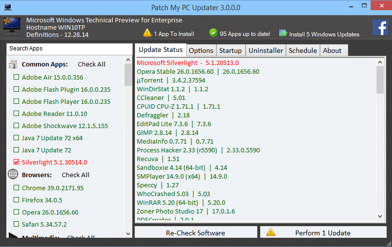 Aktualizacja Home Updater na moim komputerze 