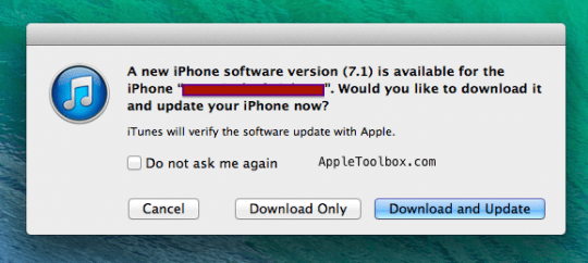 iOS 7.1. iTunes