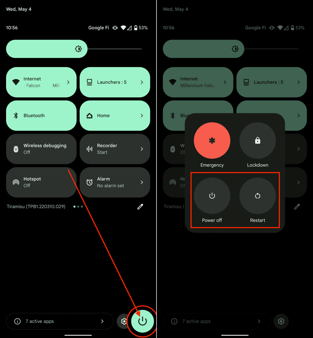 So starten Sie Pixel 6 in der Software neu