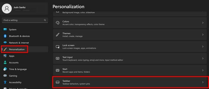 Windows 11 Taskleistenoption