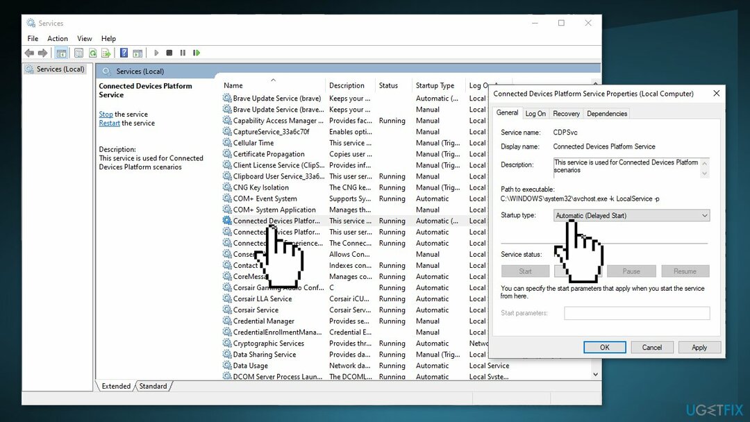 Ativar serviço de plataforma de dispositivos conectados