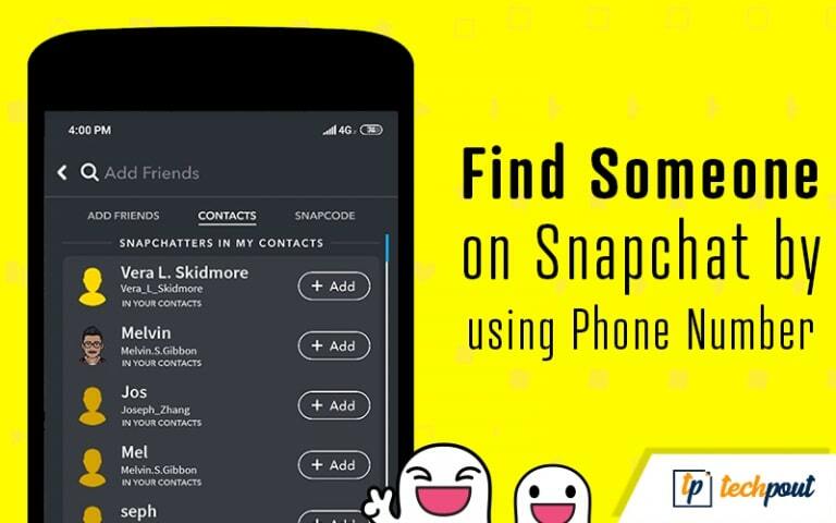 Etsi joku Snapchatista käyttämällä puhelinnumeroa