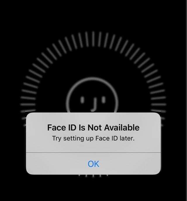 Face ID nefunguje na iPhone, Face ID není k dispozici chybová zpráva