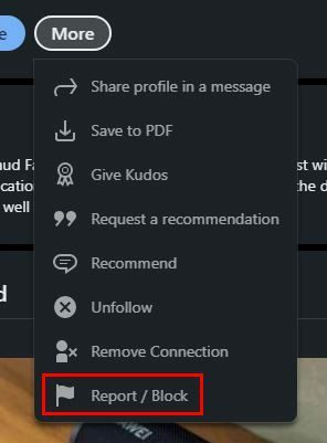 Rapportblockera LinkedIn