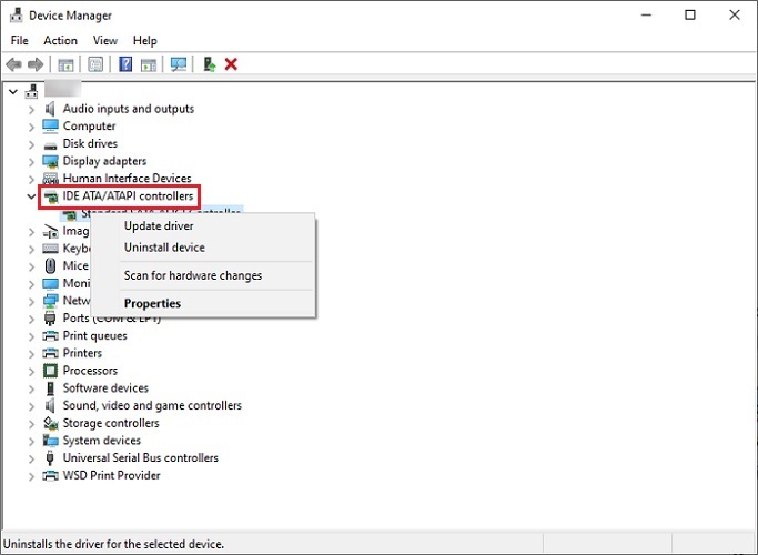 SM Bus Controller ภายใต้หมวด 'IDE ATAATAPI controllers'