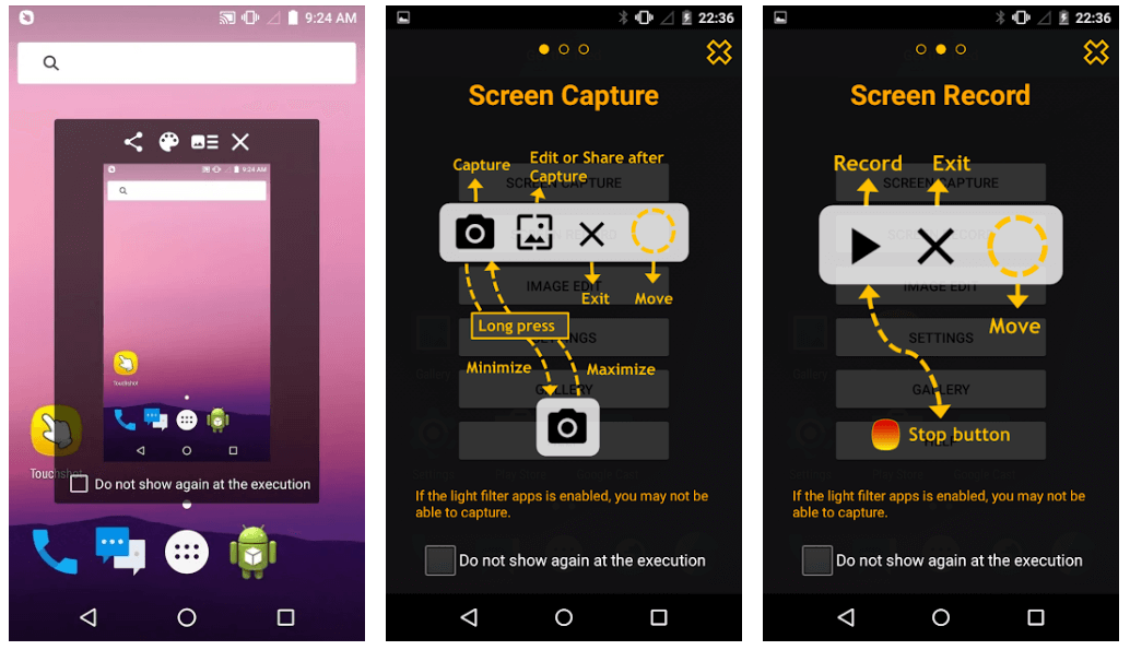 Touchshot (Screenshot) App für Android