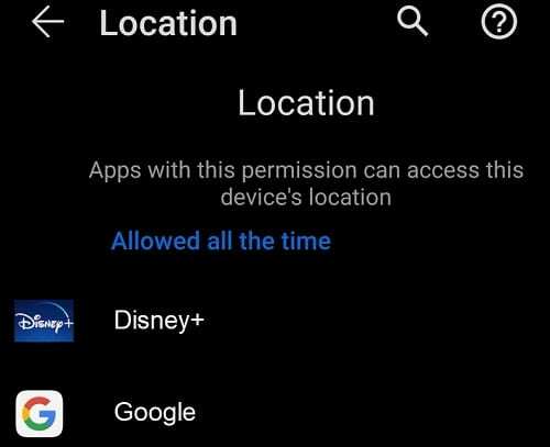 servicios de ubicación permitidos android