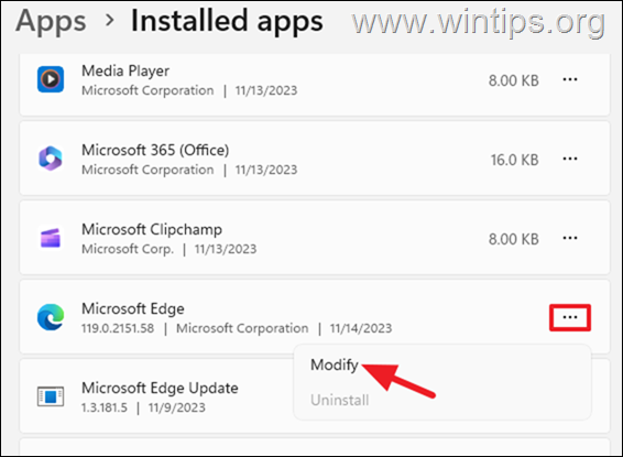 Włącz opcję Modyfikuj w Microsoft Edge