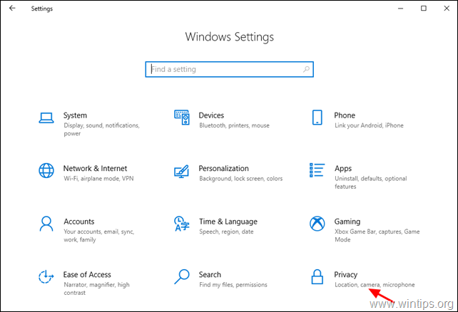 Opciones de privacidad de Windows 10