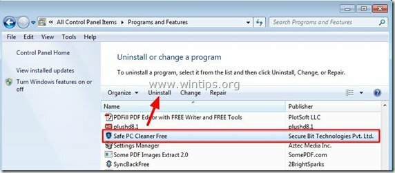 rimuovere-safe-pc-cleaner-