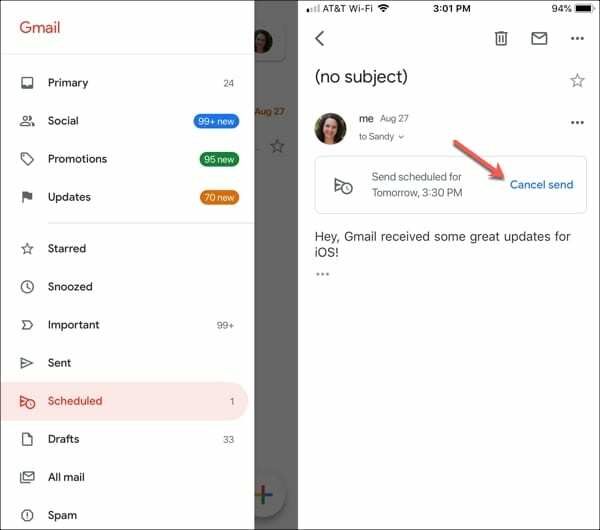 Lihat atau batalkan email terjadwal