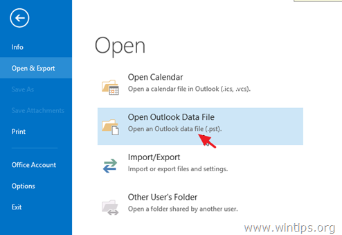 Outlook PST-Datendatei öffnen