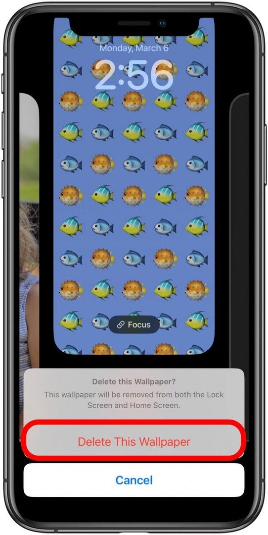 πατήστε διαγραφή αυτής της ταπετσαρίας διαγραφή ταπετσαρίας ios 16