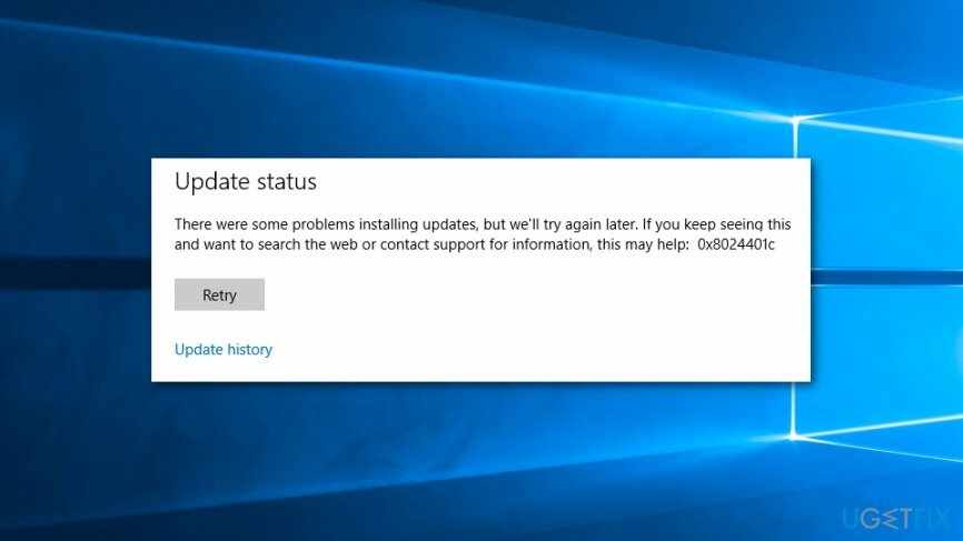 Oprava chyby 0x8024401c aktualizace systému Windows