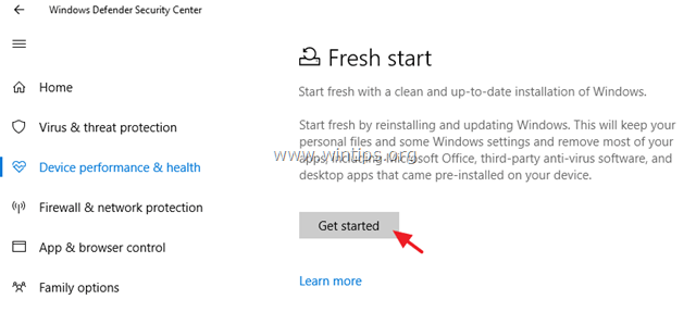 nový start windows Defender