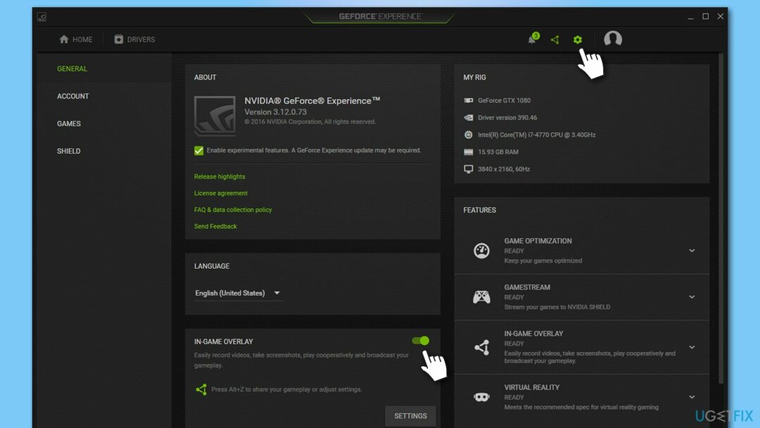 Απενεργοποιήστε το GeForce Experience