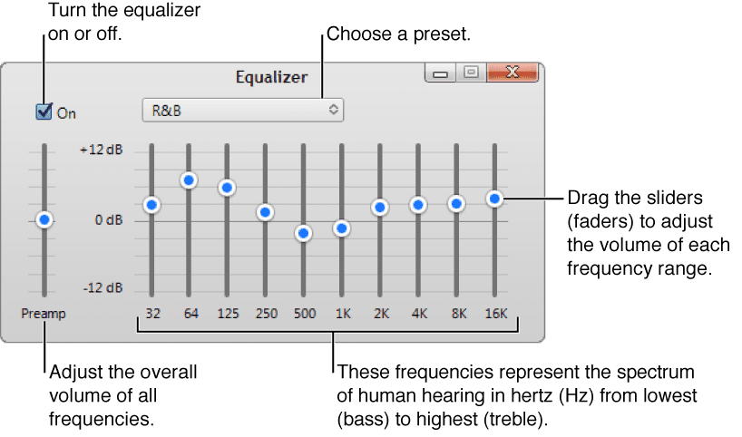 ITunes में अपनी EQ सेटिंग्स कैसे बदलें