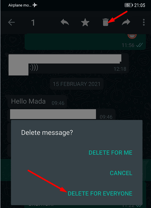 whatsapp verwijder bericht voor iedereen na een lange tijd
