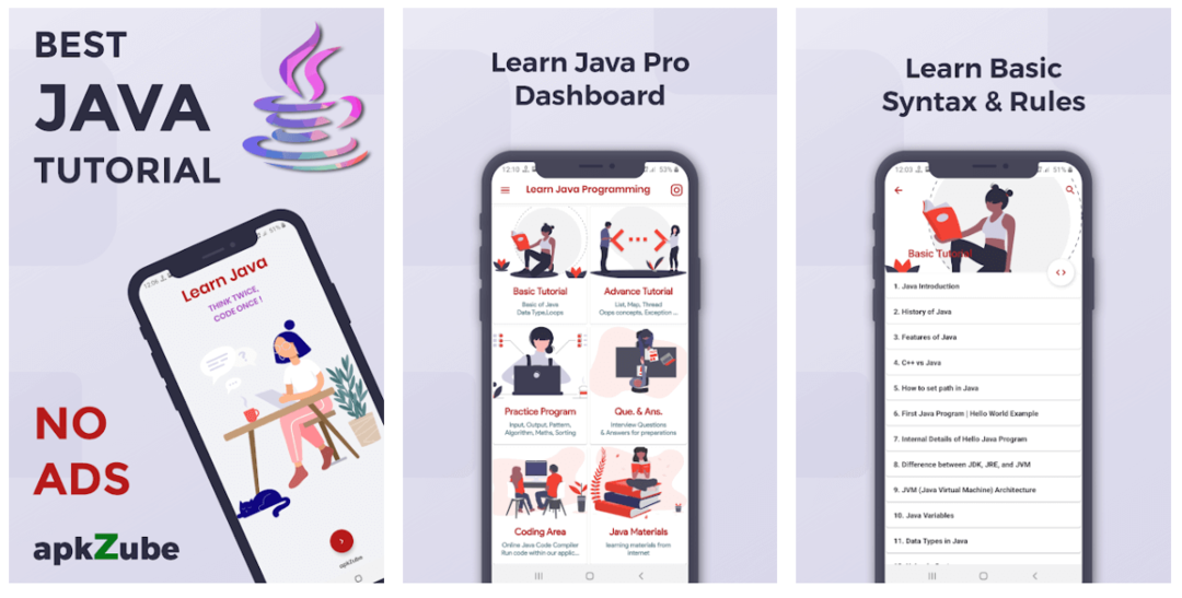 เรียนรู้ Java Pro - แอพเพื่อการศึกษาที่ดีที่สุดสำหรับสมาร์ทโฟน Android