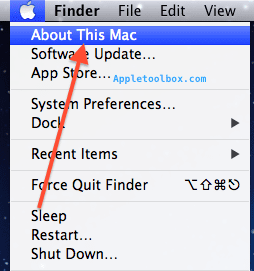 Apple-valikko Tietoja tästä Macista