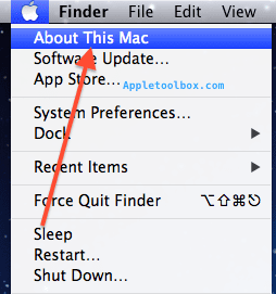 เมนู Apple เกี่ยวกับ Mac เครื่องนี้