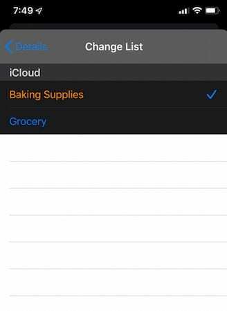 Ubah properti item pengingat di aplikasi pengingat iOS 13