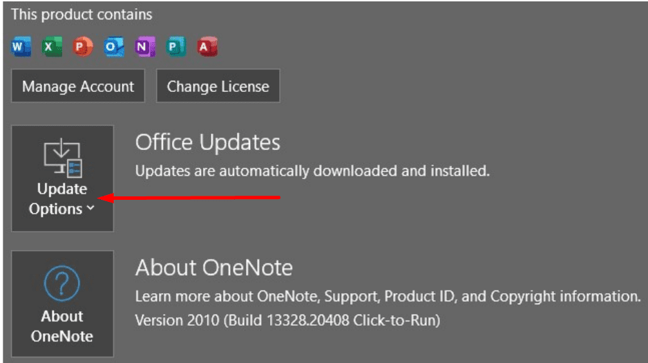aktualizácie Onenote Office