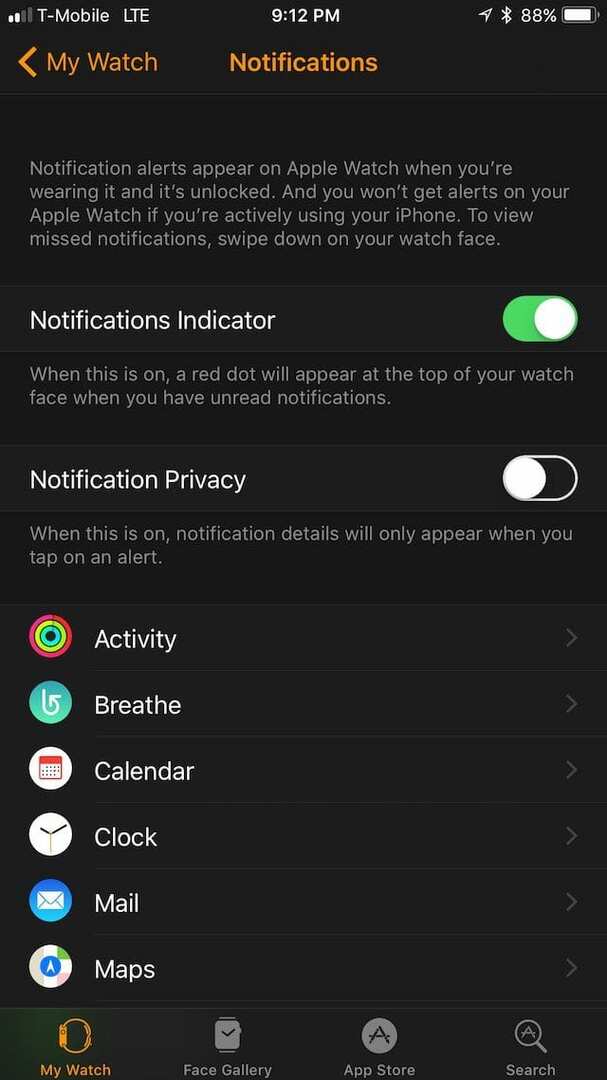 Configurați notificări pe Apple Watch