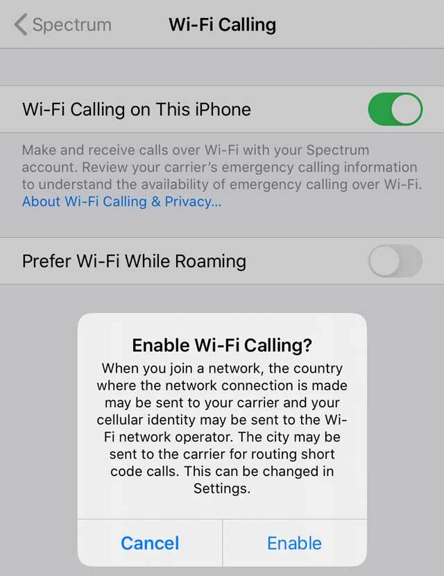 zapnite volanie cez WiFi na telefónoch iPhone