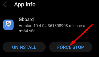 forţa-stop-gboard