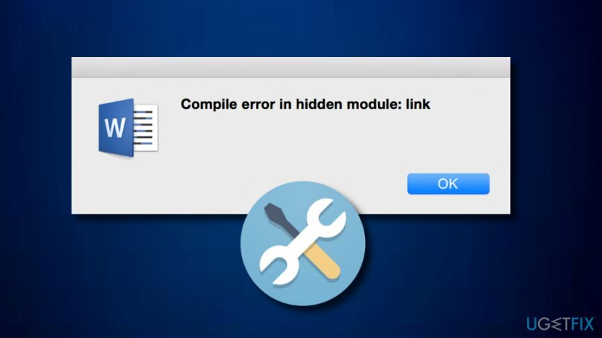 Исправить сообщение об ошибке «Ошибка компиляции в скрытом модуле» при открытии файлов wordexcel