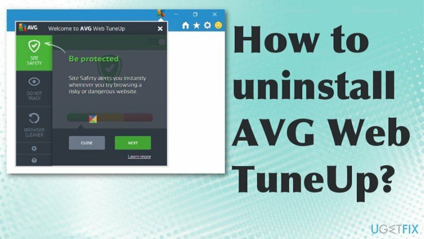 הסר את ההתקנה של AVG Web Tuneup