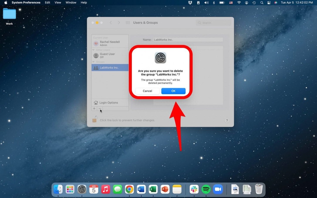 hapus grup kerja atau keluarga di iMac