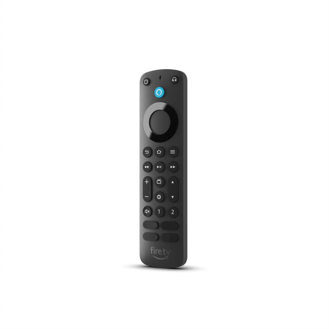 Alexa Voice Remote Pro ir aprīkota ar balss vadību, programmējamām un izgaismotām pogām.