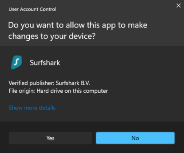 ติดตั้งและเรียกใช้ SurfsharkVPN