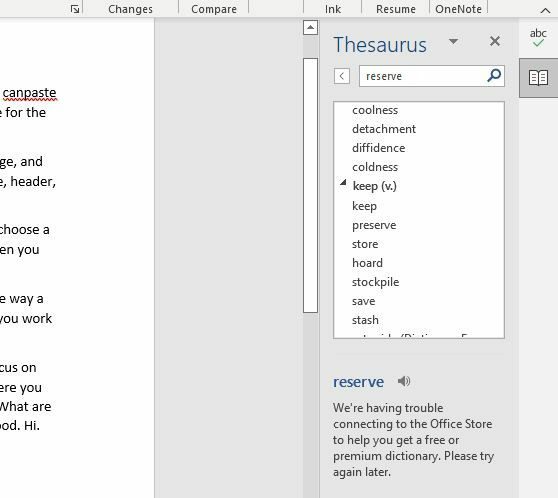 Thesaurus Word Microsoft