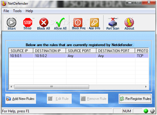 Software brány firewall NetDefender pro Windows 1087 