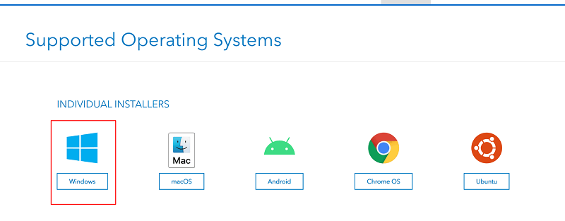 Sélectionnez le système d'exploitation Windows