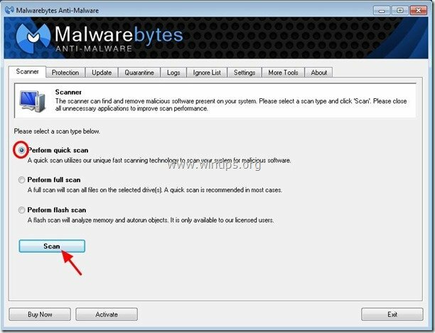 malwarebytes-სწრაფი სკანირება