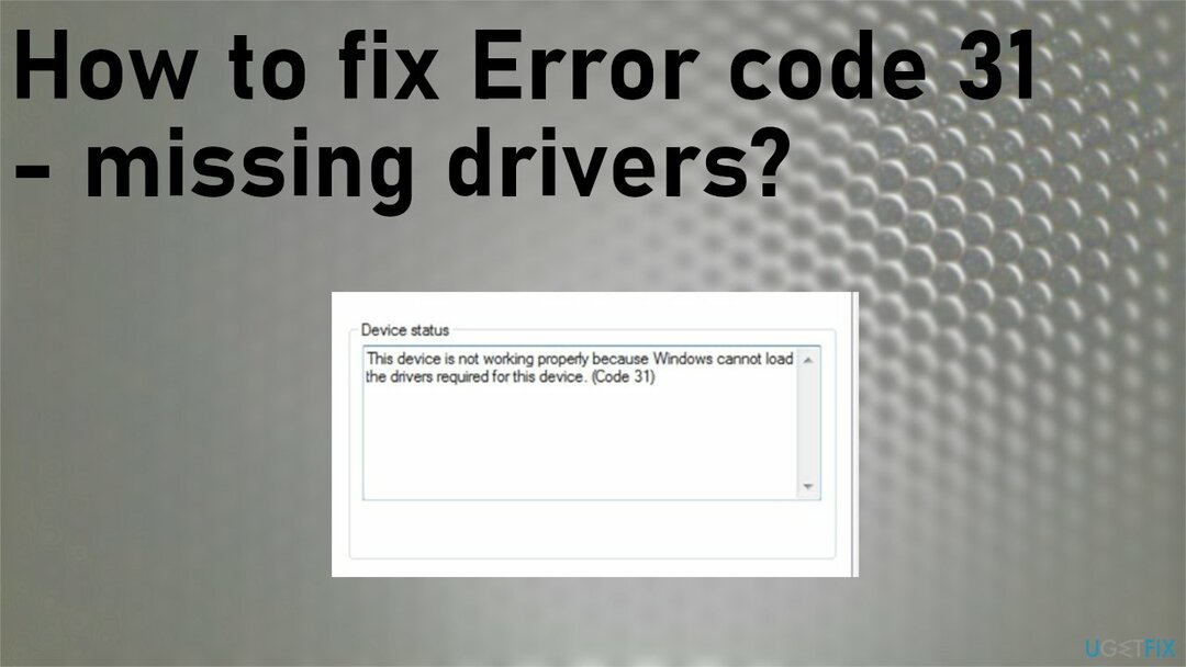 Javítsa ki a 31-es hibakódot – hiányzó illesztőprogramok