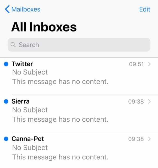mail app това съобщение няма съдържание