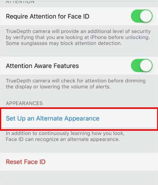 Face ID Alternatief uiterlijk