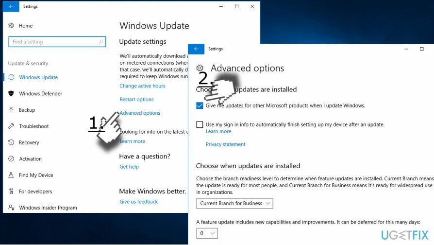 เปลี่ยนการตั้งค่า Windows Update