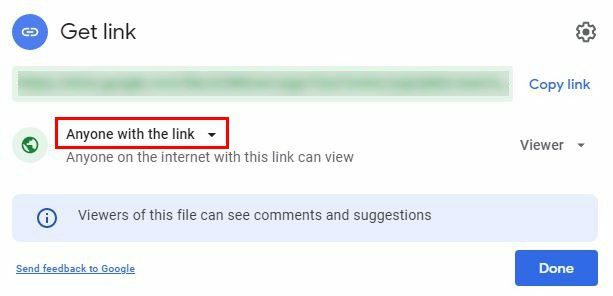 Link per la condivisione di Google Drive