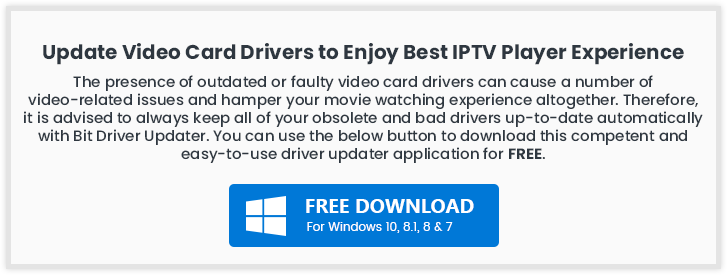 Обновите драйвер видеокарты, чтобы насладиться наилучшими впечатлениями от IP TV Player