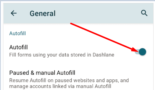 dashland เปิดใช้งานการป้อนอัตโนมัติ android