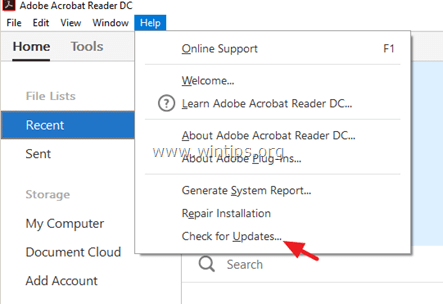 poista Adobe Acrobat Update Service käytöstä